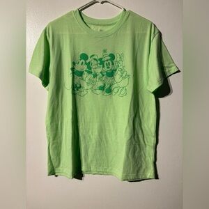 Disney Mickey and Friends Green Graphic T Shirt Adult Large